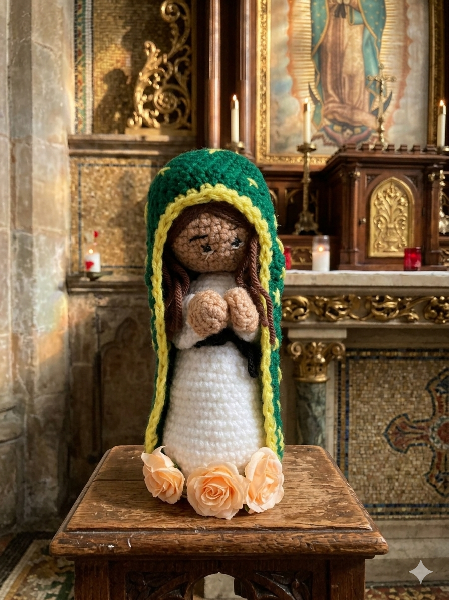 🌹 “Virgen of Guadalupe in Every Loop” Handmade Sacred Amigurumi Art